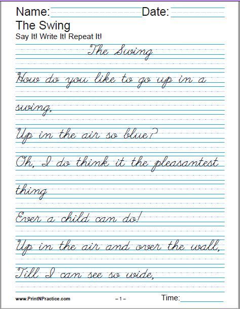 Printable Handwriting Worksheets â­ Manuscript And Cursive